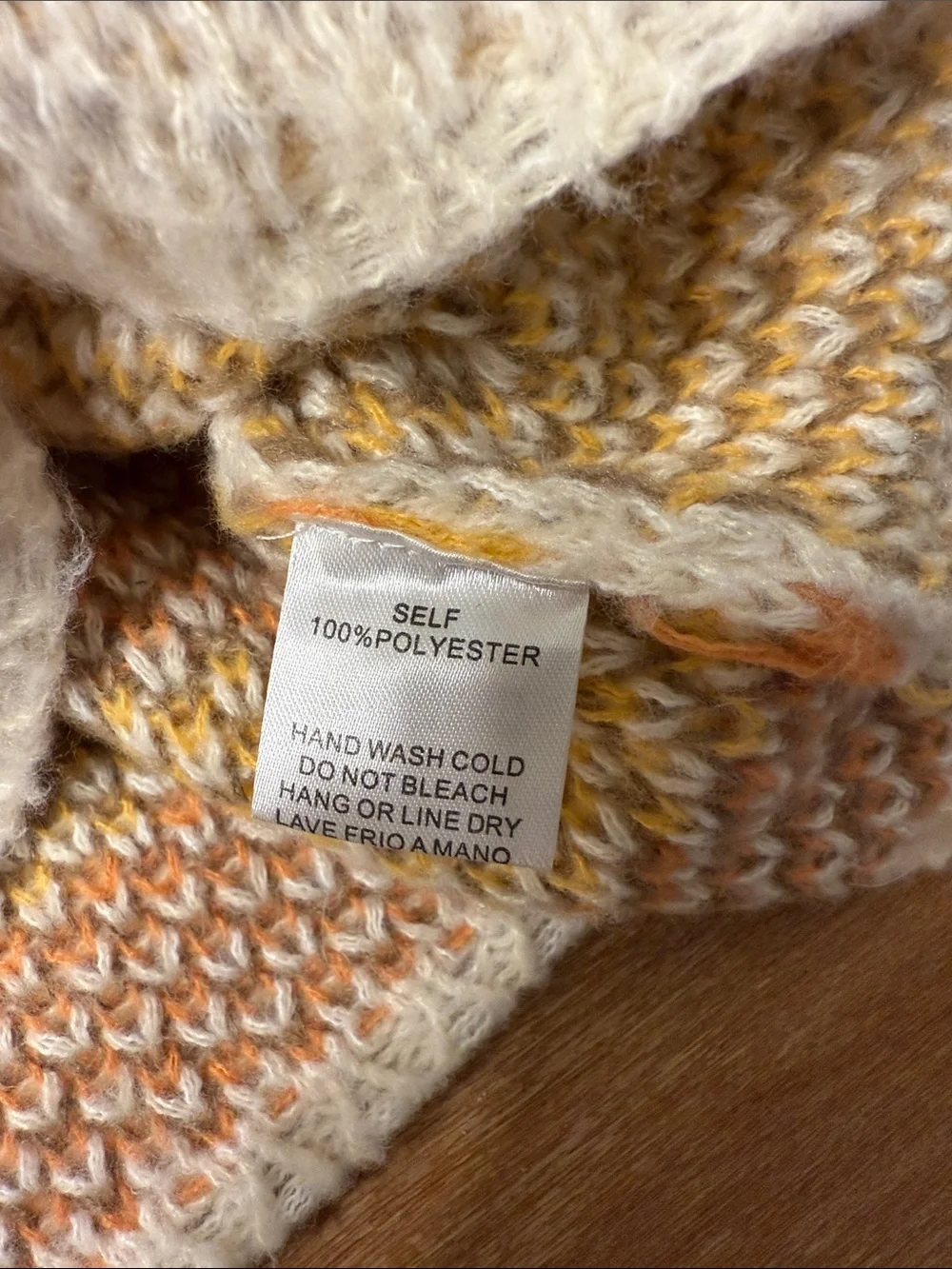 Three Bird Nest Cream Sweater with Yellow Smiley & Striped Sleeves - Picture 3 of 4